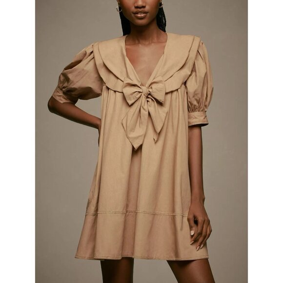 Anthropologie Dresses & Skirts - Anthropologie Pilcro Short-Sleeve Bow-Front Tunic Mini Dress Womens M Oversized